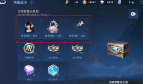 《王者荣耀》王昭君暗香疏影皮肤多少战令出
