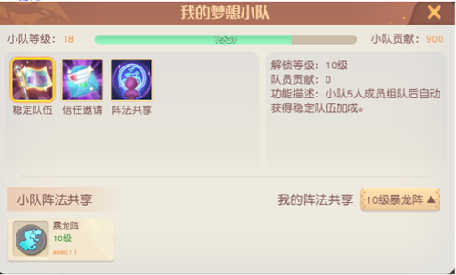 《梦想新大陆》小队等级功能介绍