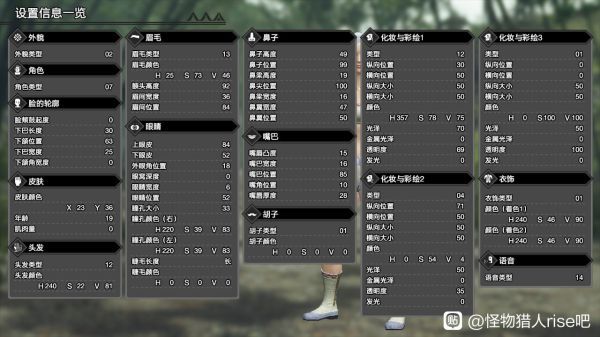 怪物猎人崛起捏脸数据大全 ns怪物猎人rise捏脸数据汇总