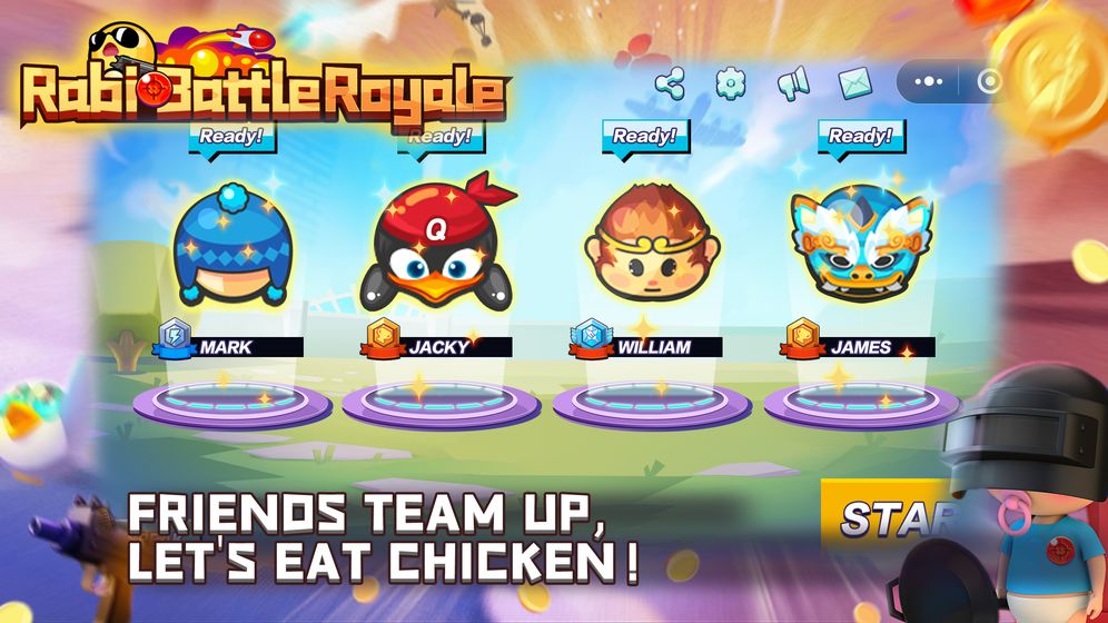 Rabi Battle Royale-2D Cartoon Sur