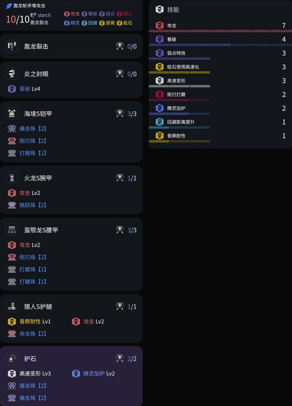 《怪物猎人崛起》2.0版本轰龙斩斧7攻7看破装备推荐