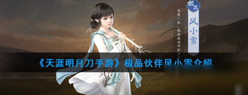 《天涯明月刀》手游伙伴风小雪技能详解
