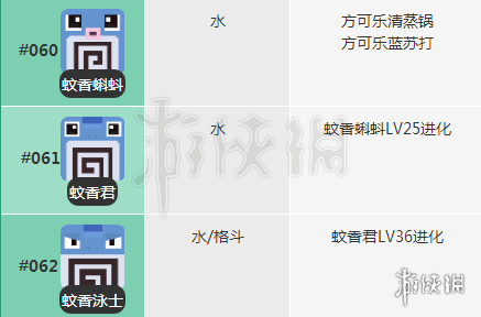 宝可梦探险寻宝蚊香蝌蚪食谱 快泳蛙配方进化技能介绍