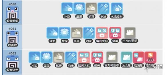 宝可梦探险寻宝蚊香蝌蚪技能列表 快泳蛙技能介绍