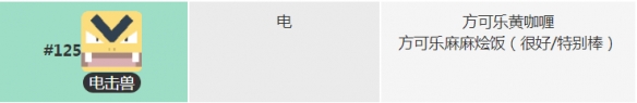 宝可梦大探险电击兽获得方法 电击兽食谱宾果技能数据一览