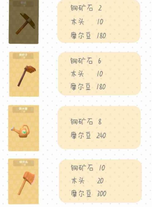 《摩尔庄园手游》升级铜工具材料介绍