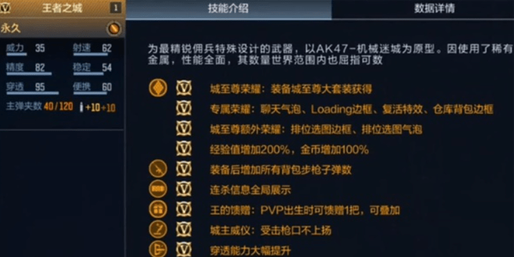 cf手游王者之城属性图文详解