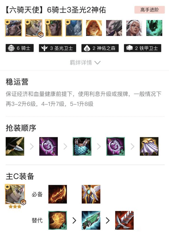 云顶之弈11.12六骑天使上分阵容攻略