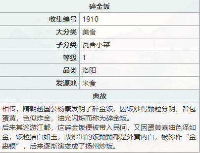 江湖悠悠碎金饭食谱配方一览