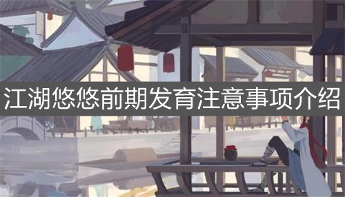 《江湖悠悠》前期发育注意事项介绍