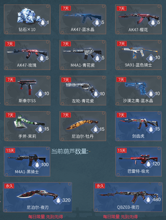 CF手游葫芦娃钻石礼包
