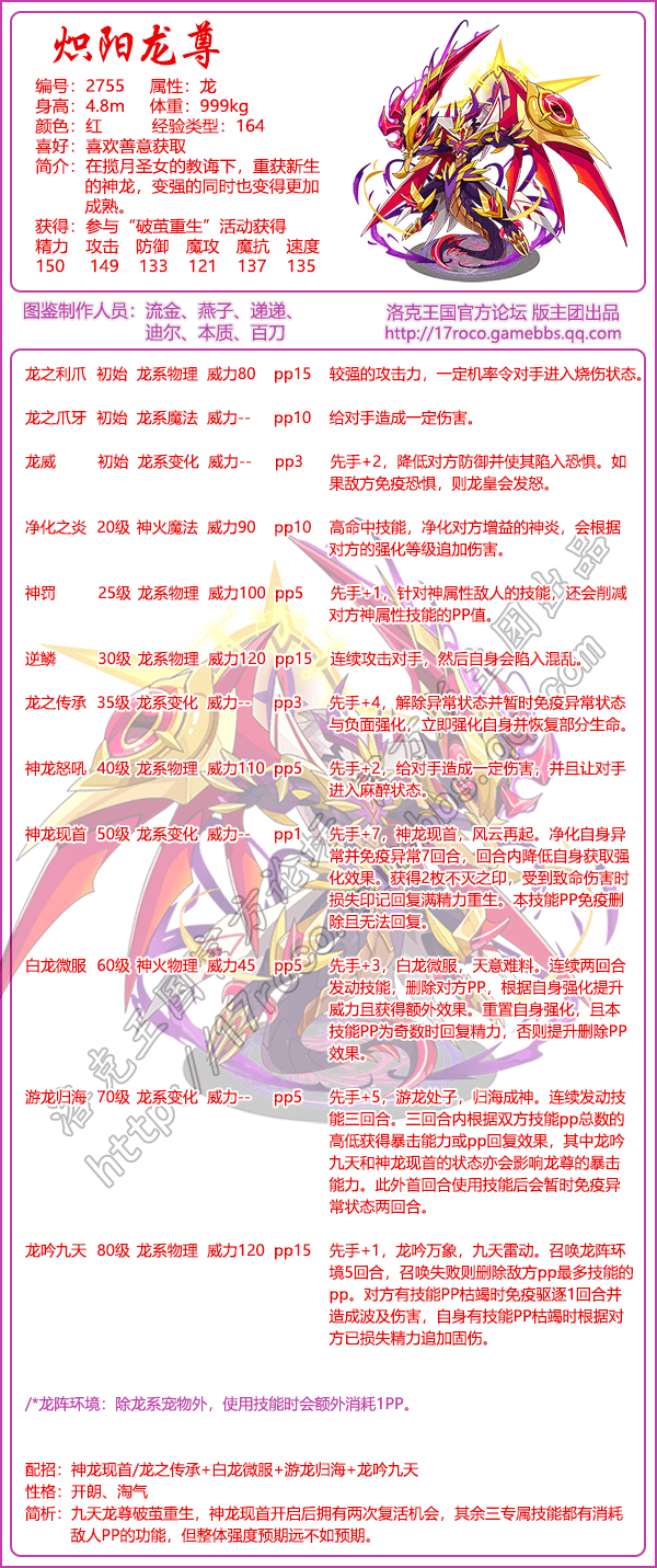 《洛克王国》炽阳龙尊技能图鉴