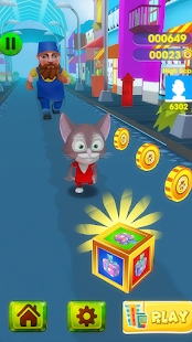 宠物猫地铁奔跑