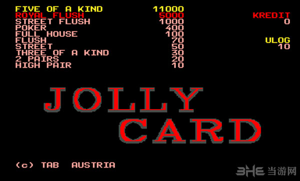 快乐纸牌(Jolly Card)澳洲街机版