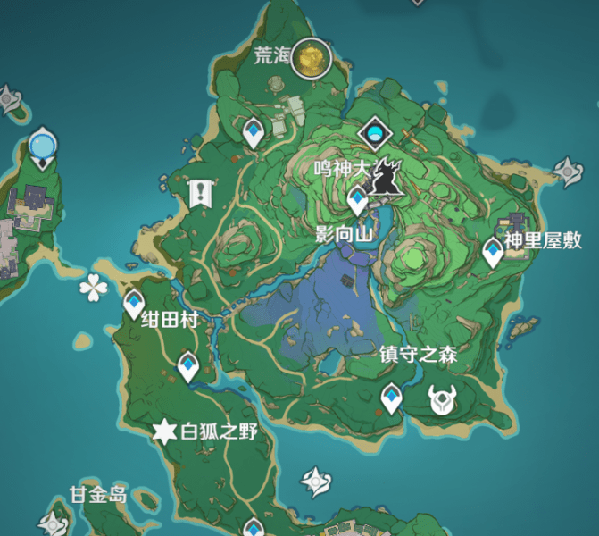 《原神》2.0稻妻地灵龛地图分布图分享
