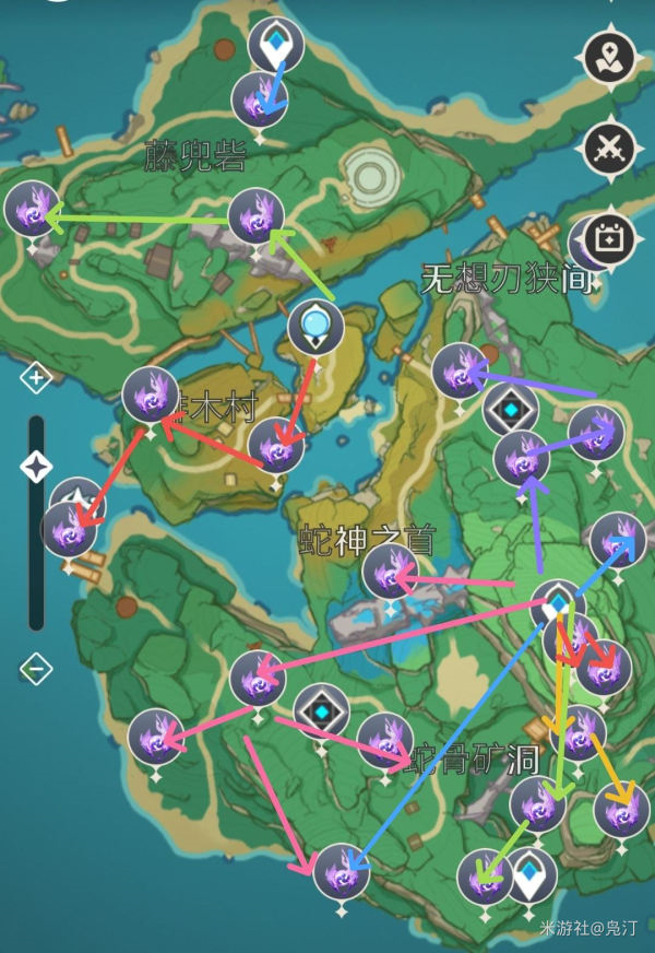 《原神》八酝岛雷神瞳收集路线一览