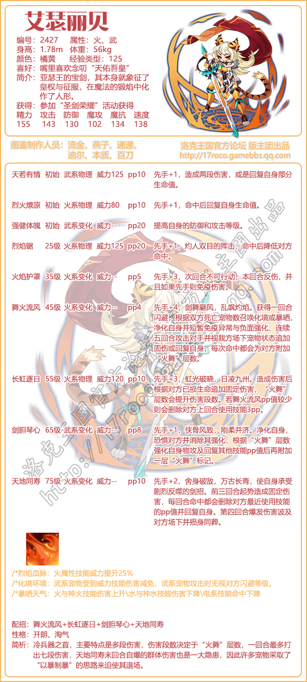 《洛克王国》艾瑟丽贝技能表图鉴