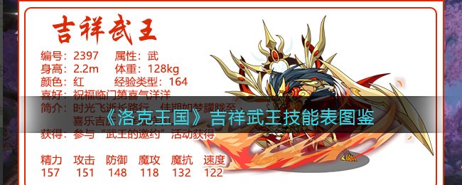 《洛克王国》吉祥武王技能表图鉴