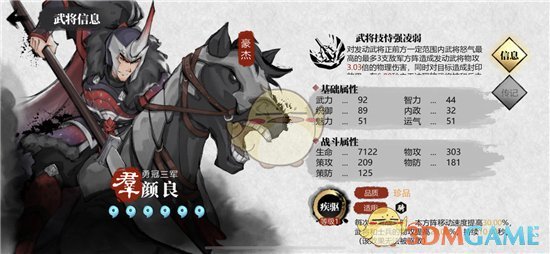 《小小五千年》颜良强度加点推荐