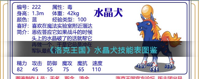 《洛克王国》水晶犬技能表图鉴