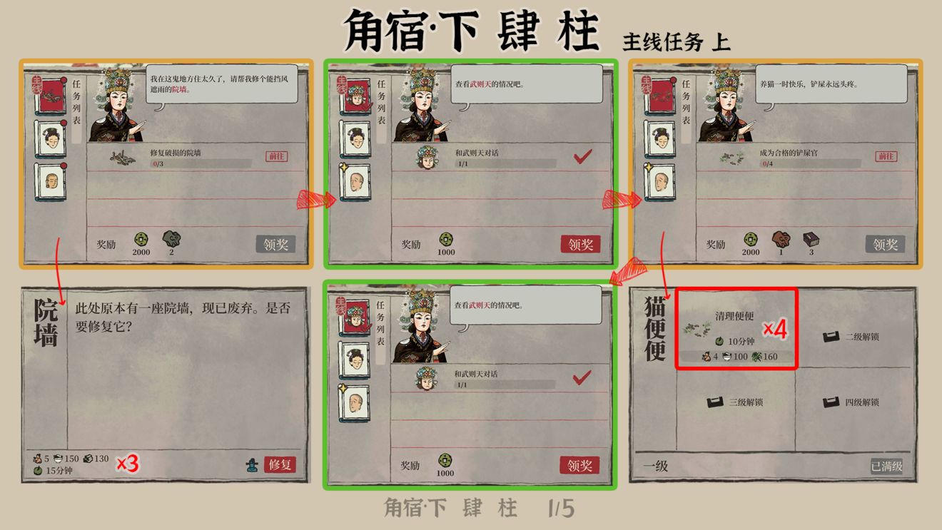《江南百景图》角宿下肆柱完成方法