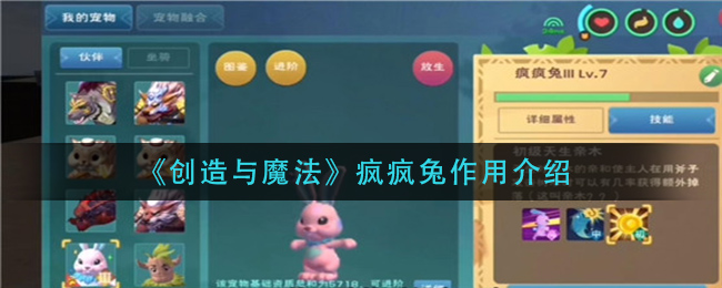 《创造与魔法》疯疯兔作用介绍
