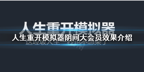 《人生重开模拟器》阴间大会员是什么？阴间大会员效果介绍