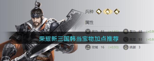 荣耀新三国韩当宝物加点推荐