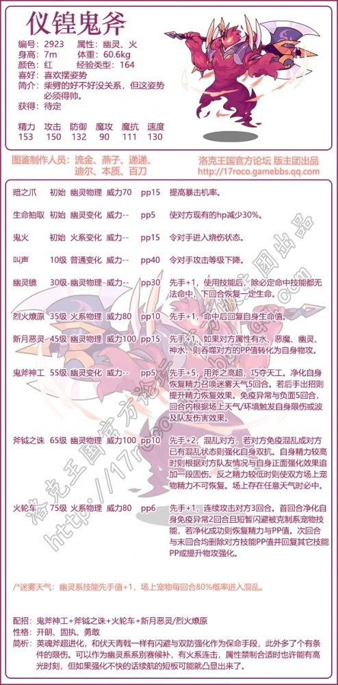 洛克王国仪锽鬼斧性格推荐