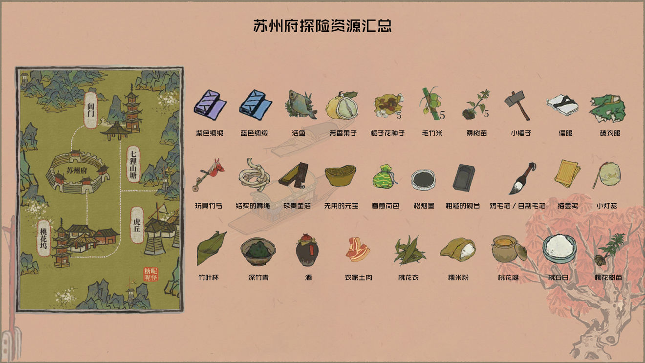 《江南百景图》苏州府探险资源介绍