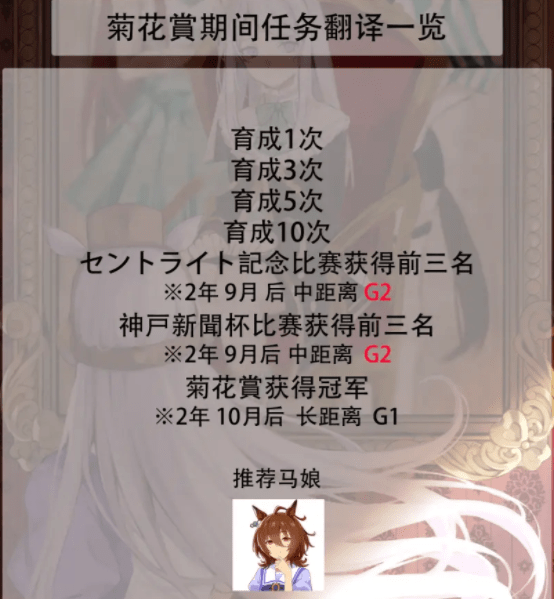 《赛马娘手游》菊花赏期间活动任务攻略