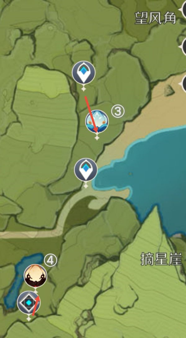 《原神》2.2坠星山谷骗骗花采集路线分享