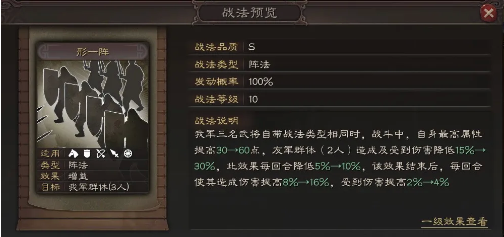 《三国志战略版》S10事件战法形一阵说明介绍