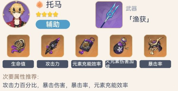 《原神》托马各阶段配介绍