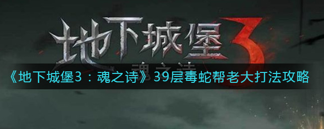 《地下城堡3：魂之诗》39层毒蛇帮老大打法攻略