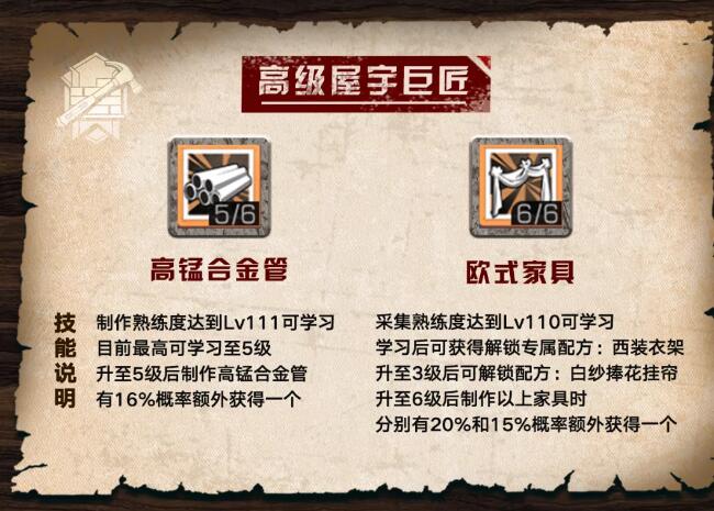 《明日之后》高级屋宇巨匠升级方法