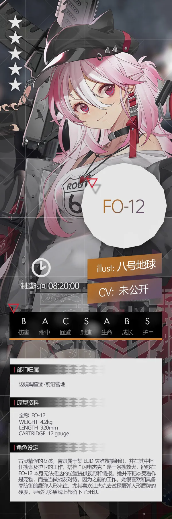 《少女前线》手游五星霰弹人形FO-12详解
