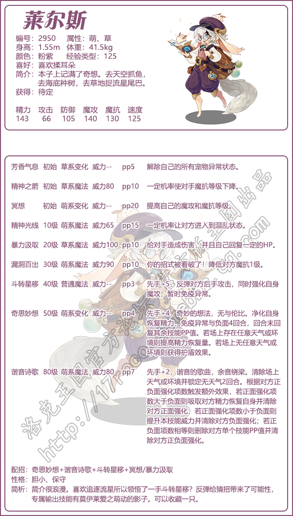 《洛克王国》莱尔斯性格推荐
