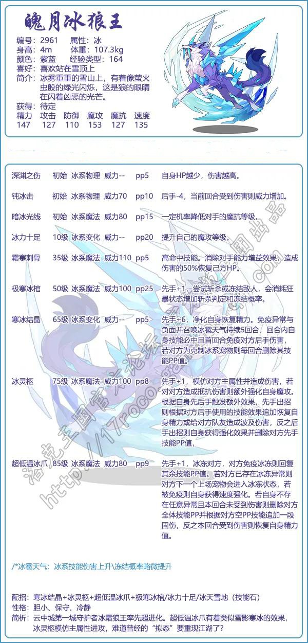 《洛克王国》魄月冰狼王性格推荐