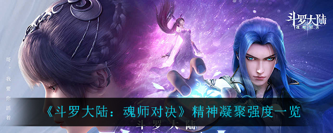 《斗罗大陆：魂师对决》精神凝聚强度一览
