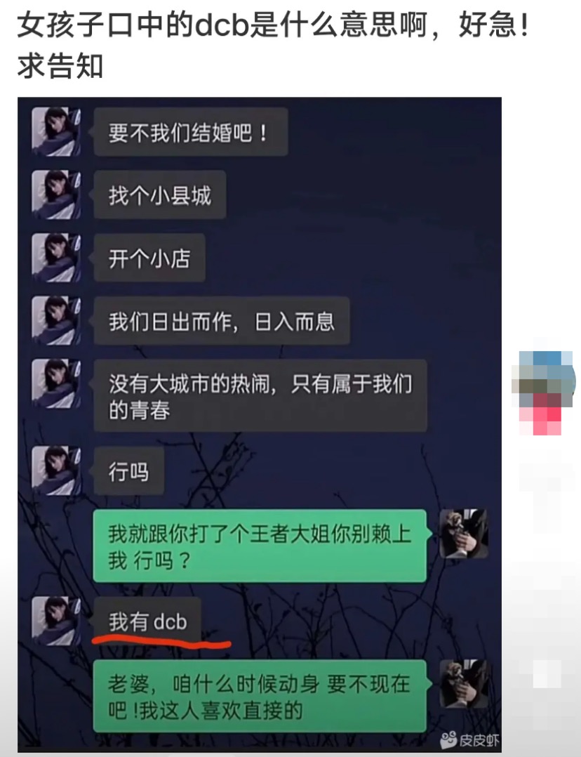 女孩子说我有dbc是什么意思