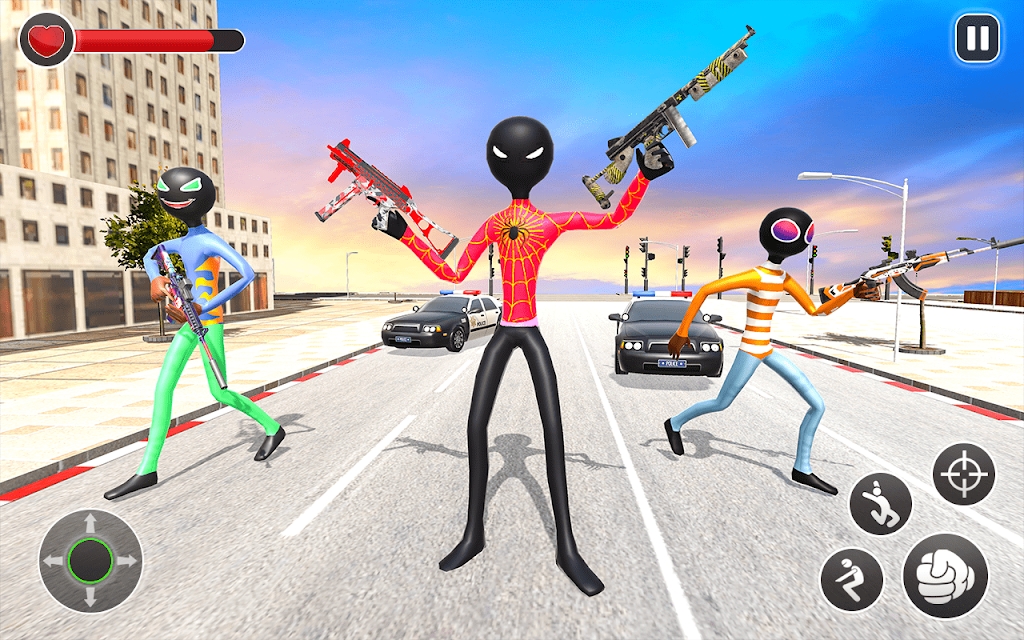 蜘蛛火柴人城市战斗游戏正式版（Spider Stickman city battle）