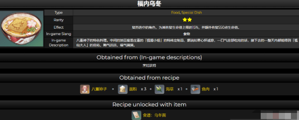 《原神》福内乌冬食谱配方一览
