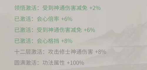 《一念逍遥》二十二阶功法属性效果一览