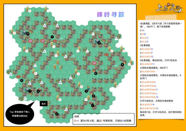 《上古有灵妖》峰岭寻踪路线图一览