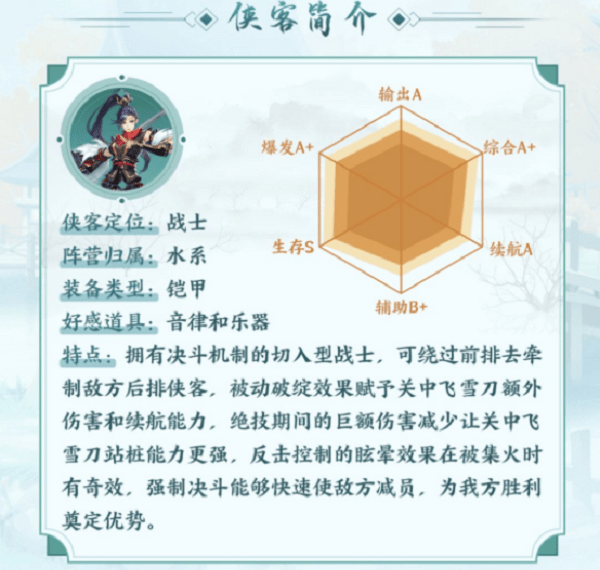 《武林闲侠》秦飞雪阵容搭配攻略