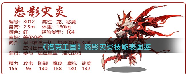 《洛克王国》怒影灾炎技能表图鉴