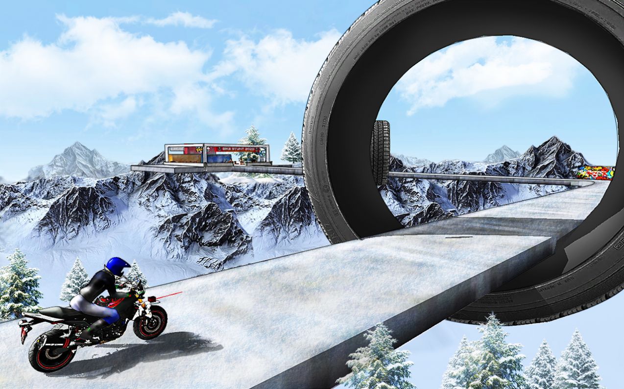 斜坡摩托车中文版游戏下载（Impossible Ramp Bike Stunts）