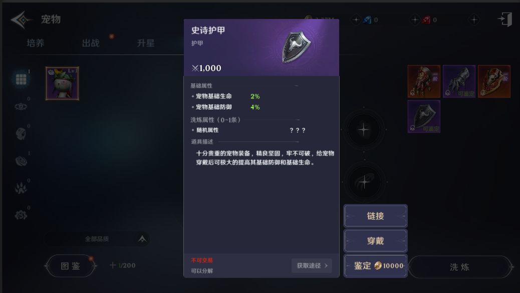 《无神之界》宠物装备洗炼解锁攻略