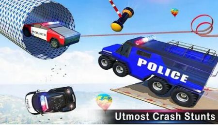 警车危险赛道驾驶PoliceCarRampStunts